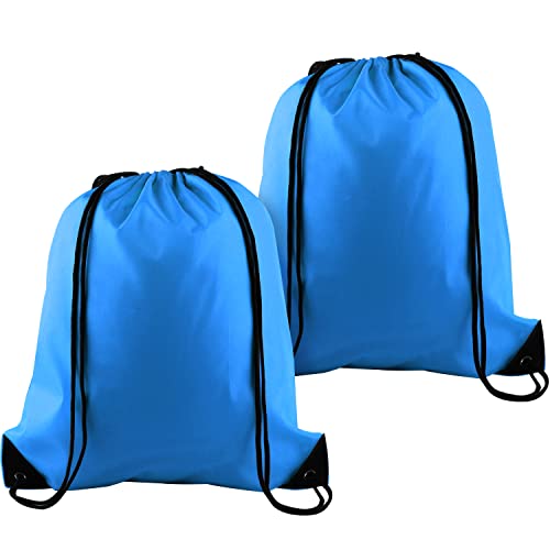 KUUQA 2 Pcs Light Blue Drawstring Backpack - color: Light Blue