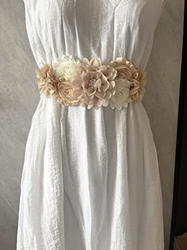 Wedding flowers sash belt Pregnancy sash maternity sashes - color: Champagne