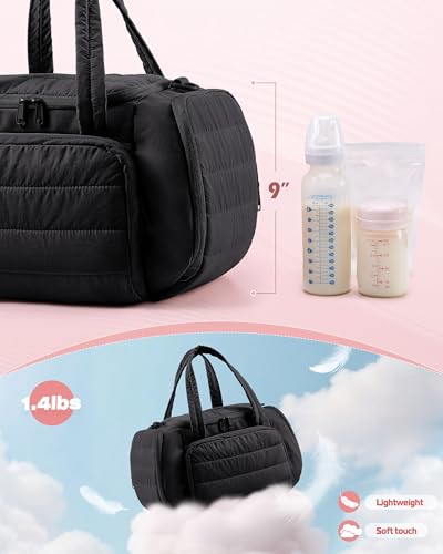 Marscamd Quilted Breast Pump Bag Compatible with Spectra S1 and S2 - color: Black
