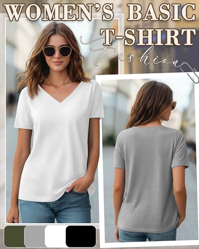 4 Pack Women's Nursing Maternity Shirts - color: Black, White, Light Gray, Army Green, size: X-Large