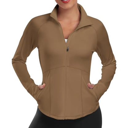 Women's Athletic Jackets Lightweight Workout Jackets Zip Up Running Jackets - color: Green, size: XX-Large