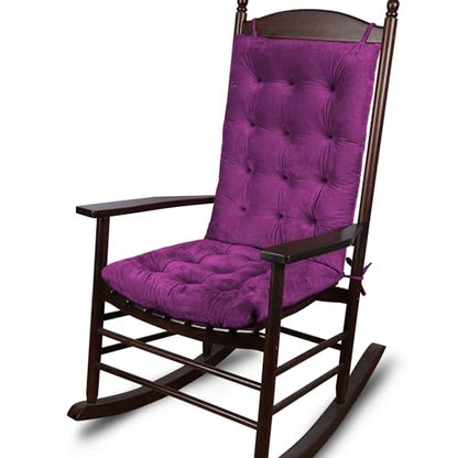ELFJOY Rocking Chair Cushions Tufted High Back and Seat Cushion Purple - color: Purple