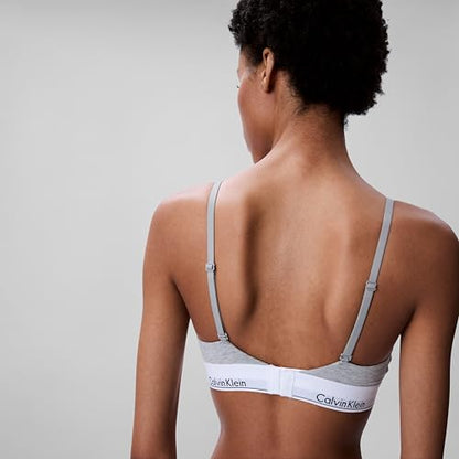 Calvin Klein Women's Modern Cotton Lightly Lined Triangle Wireless Bralette - color: Grey Heather, size: 2X