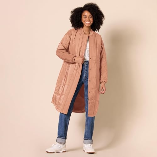 Amazon Essentials Women's Oversized Quilted Coat (Available in Plus Size) - color: Light Brown, size: XX-Large