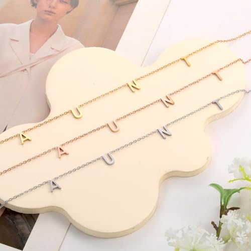 SKQIR Mama Necklaces for Women with Message Card - color: Silver AUNT