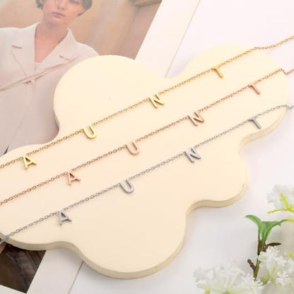 SKQIR Mama Necklaces for Women with Message Card - color: Silver AUNT