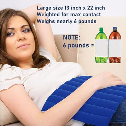 XL Microwavable Heating Pad with Cover Releases Moist Heat for Back Pain - color: Blue