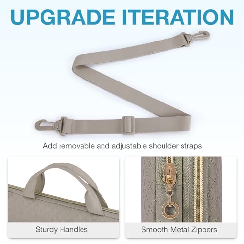 BAGSMART Laptop Sleeve Case with Handle Protective Water-Resistant - color: Gray-Shoulder Strap, size: 15.6 Inch
