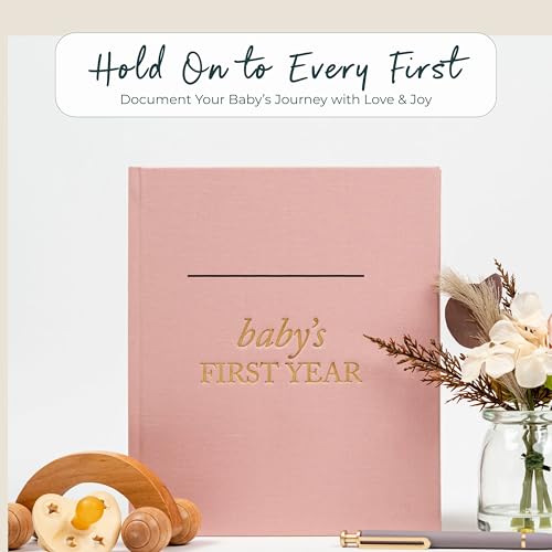 Duncan & Stone Baby Book First Year, Linen Memory Keepsake, Sage Green, 112 - color: Sage Green