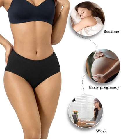 wirarpa Women's Cotton Underwear Full Coverage Cotton Briefs 5 Pack - color: Black-5p, size: 4X-Large