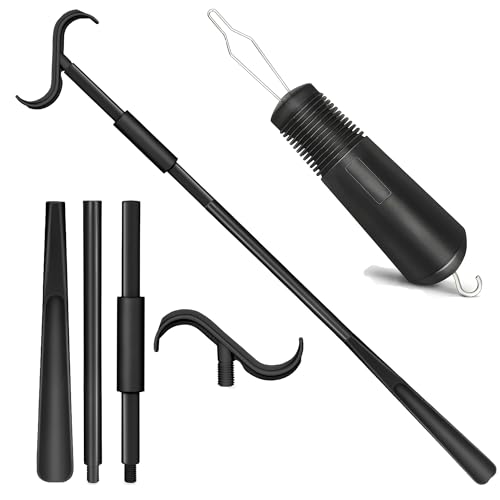 (Pack of 2) Button Hook & 35" Long Dressing Stick, Shoe Horn,Sock Helper