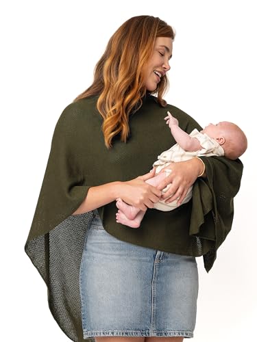 We are Amma | The Cocoon™ - Newborn Essentials Must Haves: Nursing Cover for Breast Feeding Essentials | Nursing Sweater Used as Breastfeeding Cover (Olive, Plus Size) - color: Olive, size: Plus Size