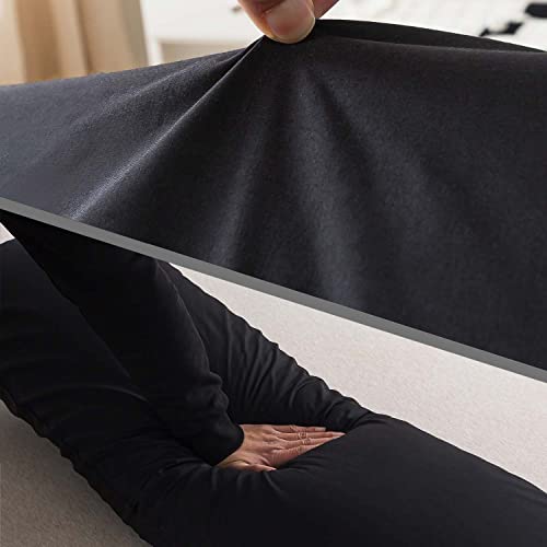 WhatsBedding Memory Foam Body Pillow with Cover, Long Bed Pillow for Adults - color: Black