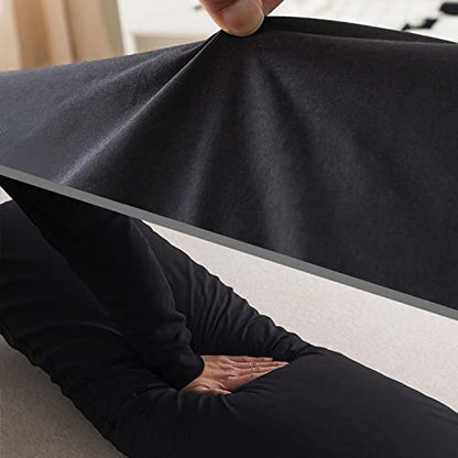 WhatsBedding Memory Foam Body Pillow with Cover, Long Bed Pillow for Adults - color: Black