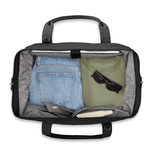 Samsonite Better Than Basics Weekender Duffle – Drop Bottom Travel Bag with 14” Laptop Compartment, SmartSleeve™ Trolley Strap, Adjustable Shoulder Strap, Durable RPET Lining, Black - color: Black