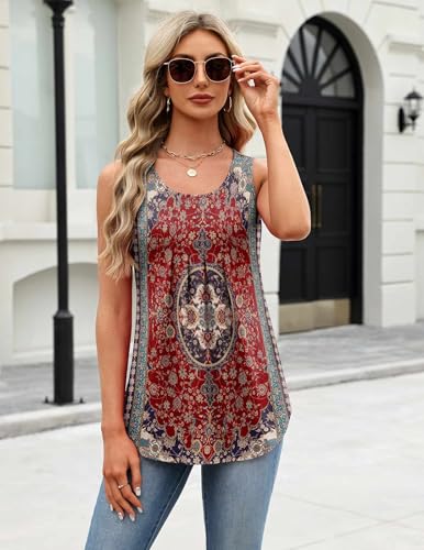 Zeagoo Womens Tank Tops Sleeveless Pleated Crew Neck Summer Tunic Tops Dressy Loose Fit Business Casual Blouses 2026 - color: Mz870, size: Medium