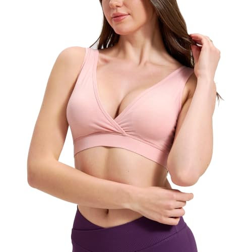 netdraw Padded Bamboo Viscose Nursing Sleep Bra - color: Pink Heather, size: X-Large