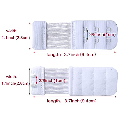 SAMGU Women's Bra Extenders 2 Hook/3 Hook/4 Hook/5 Hook/6 Hook Soft Stretchy - color: 2 Hook 3/8inch(1cm) Spacing, Multicolor