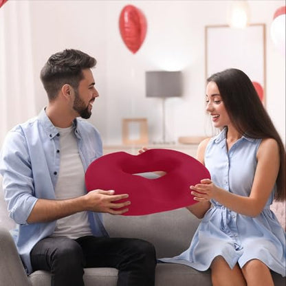 BlissTrends Donut Pillow Seat Cushion, Memory Foam Lifting Cushions - color: Red, size: Large