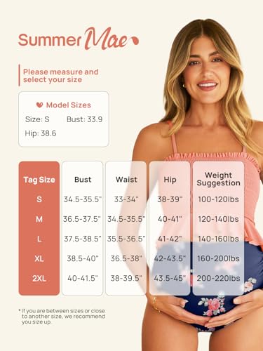Summer Mae Maternity Swimsuit Ruffled Two Piece High Waist Bikini Swimwear - color: Black, size: Small