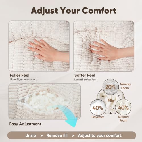 28" XXL Reading Pillow, Backrest Pillow with Detachable Neck Pillow - color: Beige, size: XX-Large(28inch)