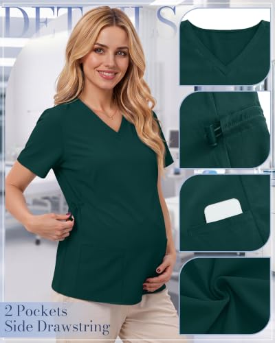 Neer Women's Maternity Scrub Top - color: Dark Green, size: XX-Large