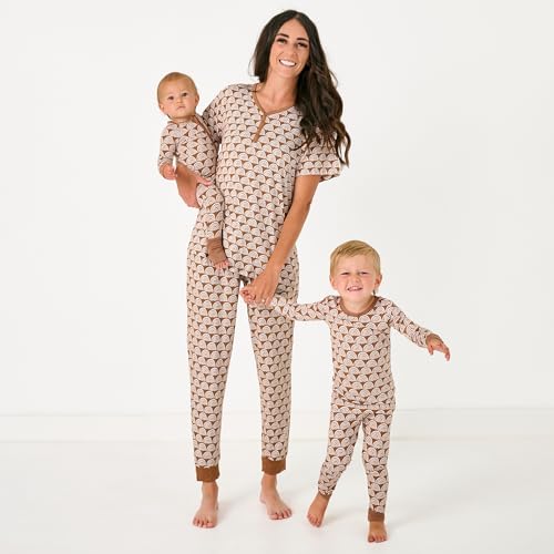 Little Sleepies Womens Pajamas, Short Sleeve, Soft Viscose from Bamboo PJs - color: Rainbows (Rust), size: Small
