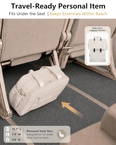 Expandable Travel Bag, Underseat Carry-On Weekender, Beige - color: Beige