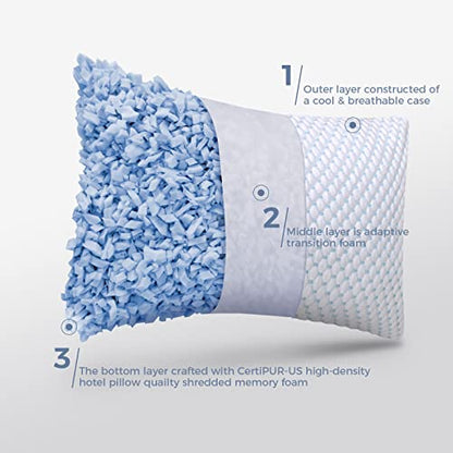 OSBED Shredded Memory Foam Pillows Queen Size Set of 4 - size: Queen (Pack of 4)