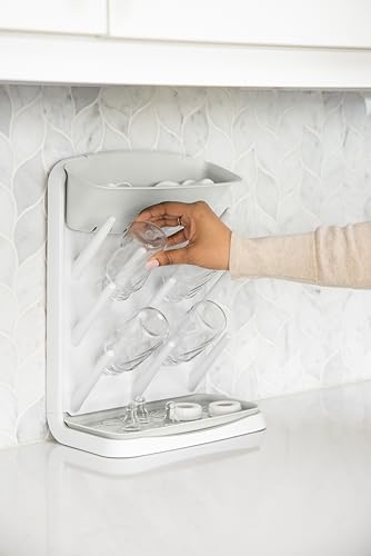 Ubbi Vertical Baby Bottle Drying Rack, Space Saving Countertop Bottle Dryer - color: Oat Vertical Drying Rack