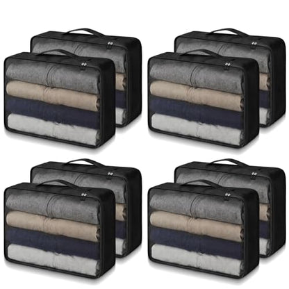 Silkfly 8 Pcs XL Packing Cube for Travel Luggage,Simple,Black - color: Black, size: Simple
