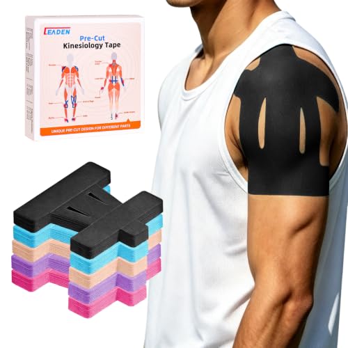 Precut Kinesiology Tape for Shoulder, 20 Pcs, Black - color: Black, size: 20 Pcs
