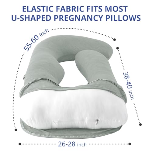 Sasttie Cooling Pregnancy Pillow Cover for 57-inch Maternity, Light Grey - color: Light Grey