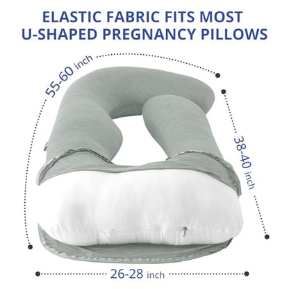 Sasttie Cooling Pregnancy Pillow Cover for 57-inch Maternity, Light Grey - color: Light Grey