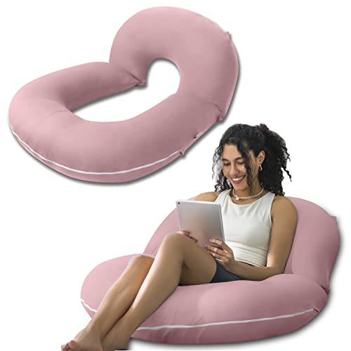 INSEN Reading Pillow, Back Pillow for Sitting in Bed and Couch - color: Pink, size: 45in