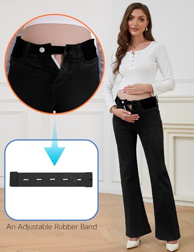 PACBREEZE Women's Maternity Flare Jeans Mid-Rise Stretchy Bell Bootcut Jeans Denim Pregnancy Pants, S-XXL - color: 04: Black, size: Medium
