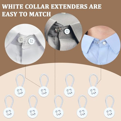 9PCS Collar Extenders for Mens Shirts, Button Extender for Dress Shirts