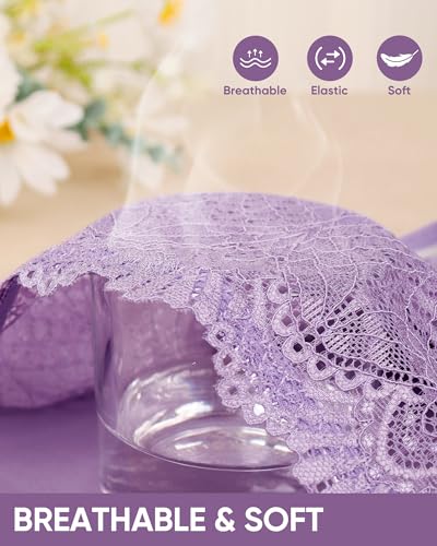 Women's High Waisted Underwear Lace Panties Full Coverage 4 Pack - color: Multicolor, size: Large