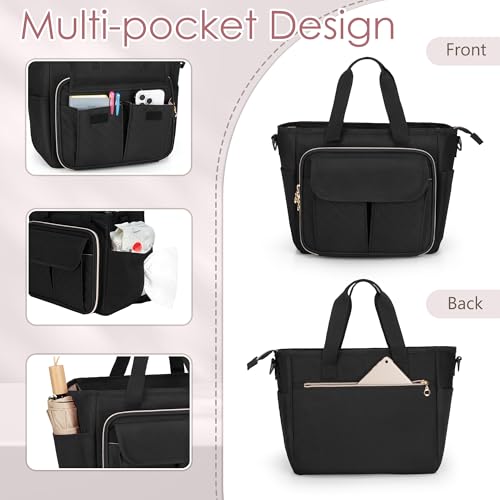 LUXJA Breast Pump Bag Compatible with Spectra S1 and S2, Black - color: Black