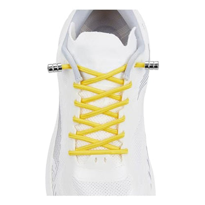 Elastic No Tie Shoelaces For Kids & Adults Sneakers，One Size Fits All - color: 1 Pair Yellow