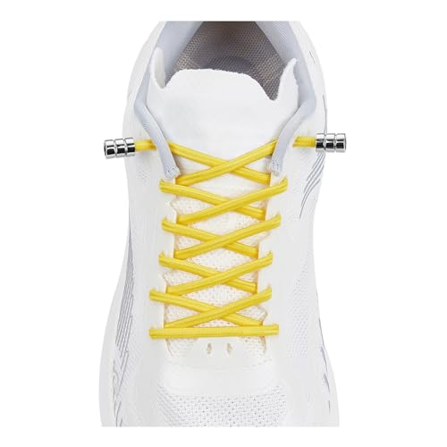 Elastic No Tie Shoelaces For Kids & Adults Sneakers，One Size Fits All - color: 1 Pair Yellow