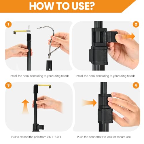 Magnetically Mounted 6.9 Ft Truck Cargo Grabber Reach Retriever Tool