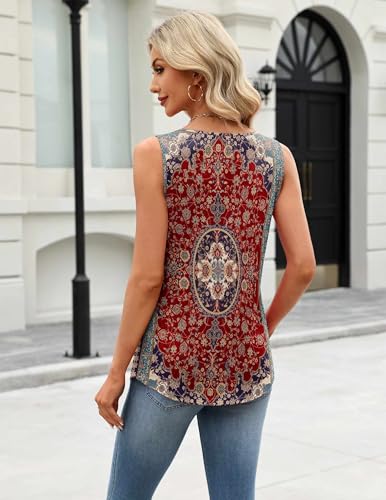 Zeagoo Womens Tank Tops Sleeveless Pleated Crew Neck Summer Tunic Tops Dressy Loose Fit Business Casual Blouses 2026 - color: Mz870, size: Medium