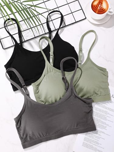 Blulu 3/6/12 Pack Camisole Bra Wireless Bralette - color: Moody Color, size: XX-Large