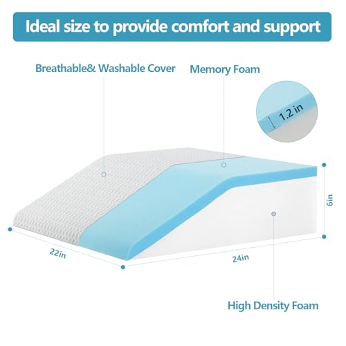 Nordjager Leg Elevation Pillow, 6 Inch Memory Foam Support Cushion - size: Leg Pillow - 6 inch