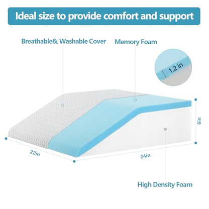 Nordjager Leg Elevation Pillow, 6 Inch Memory Foam Support Cushion - size: Leg Pillow - 6 inch