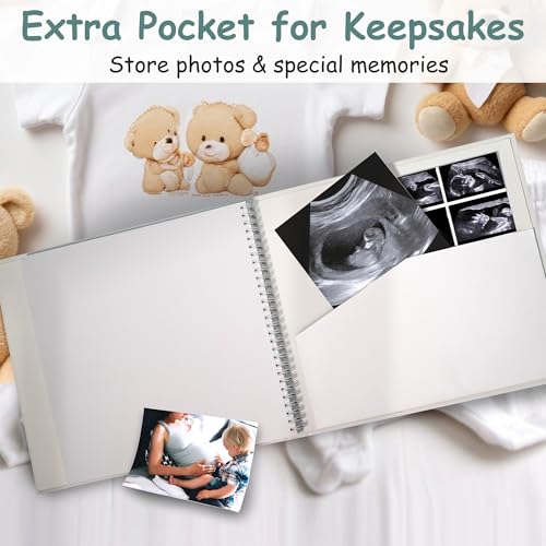 First Five Years Baby Book - Gender-Neutral Design, 77 Fill-In Pages, Hard Cover & Protective Box