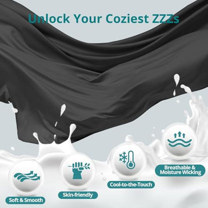 Cooling Pregnancy Pillows for Sleeping, 57'' Full Body Pillow, Black - color: Black, size: 57 Inch