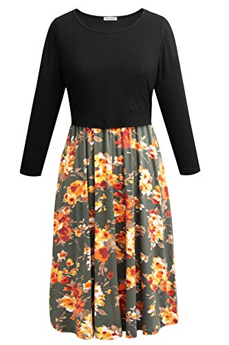 Smallshow Women's 3/4 Sleeve Maternity Nursing Dress for Breastfeeding - color: Black-svp089, size: Small