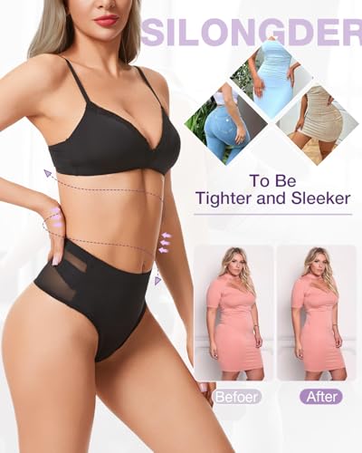 Thong Shapewear Tummy Control Underwear for Women Body Shaper - color: A02# Black, size: Small